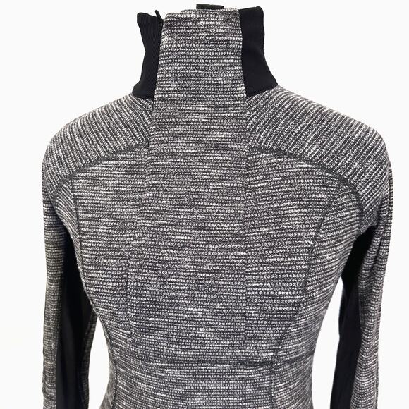 Lululemon Base Runner Half 1/2 Zip Pullover Vented Coco‎ Pique Black Sz 6 W3C39S - Picture 2 of 10